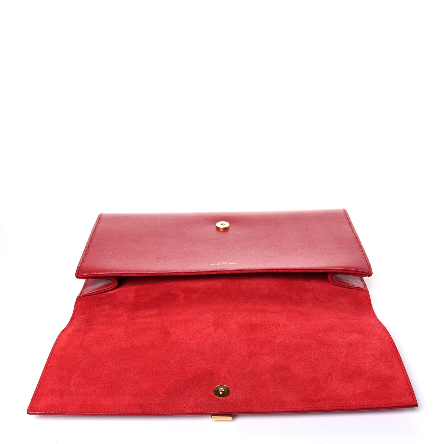 Saint Laurent Calfskin Classic Y Ligne Clutch Red 11 of 11
