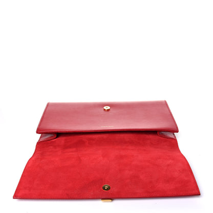 Saint Laurent Calfskin Classic Y Ligne Clutch Red 11 of 11
