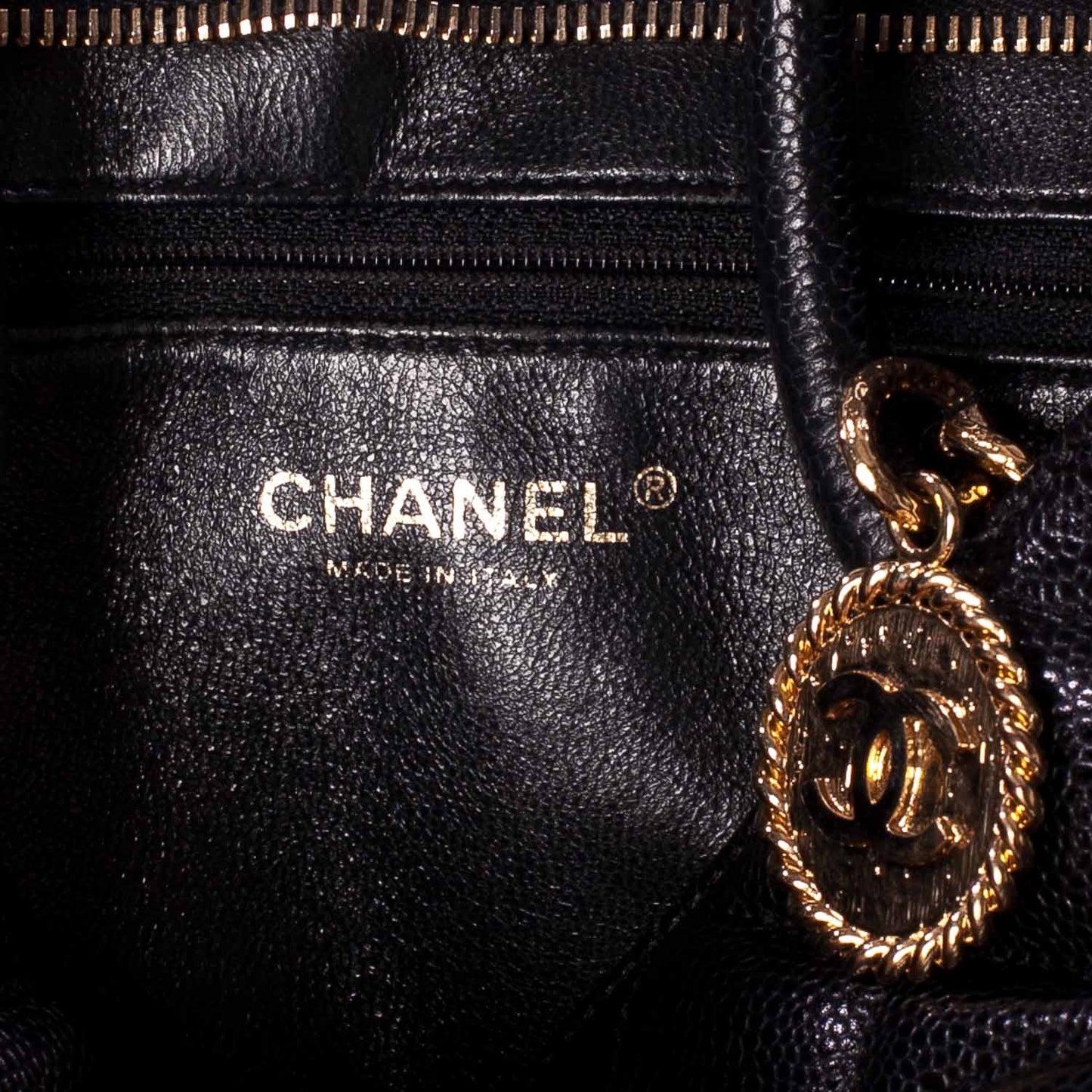 Caviar Medallion Tote Black