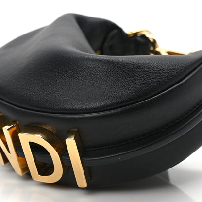 Fendi Vitello Grace Matte Nano Fendigraphy Hobo Charm Black 8 of 8