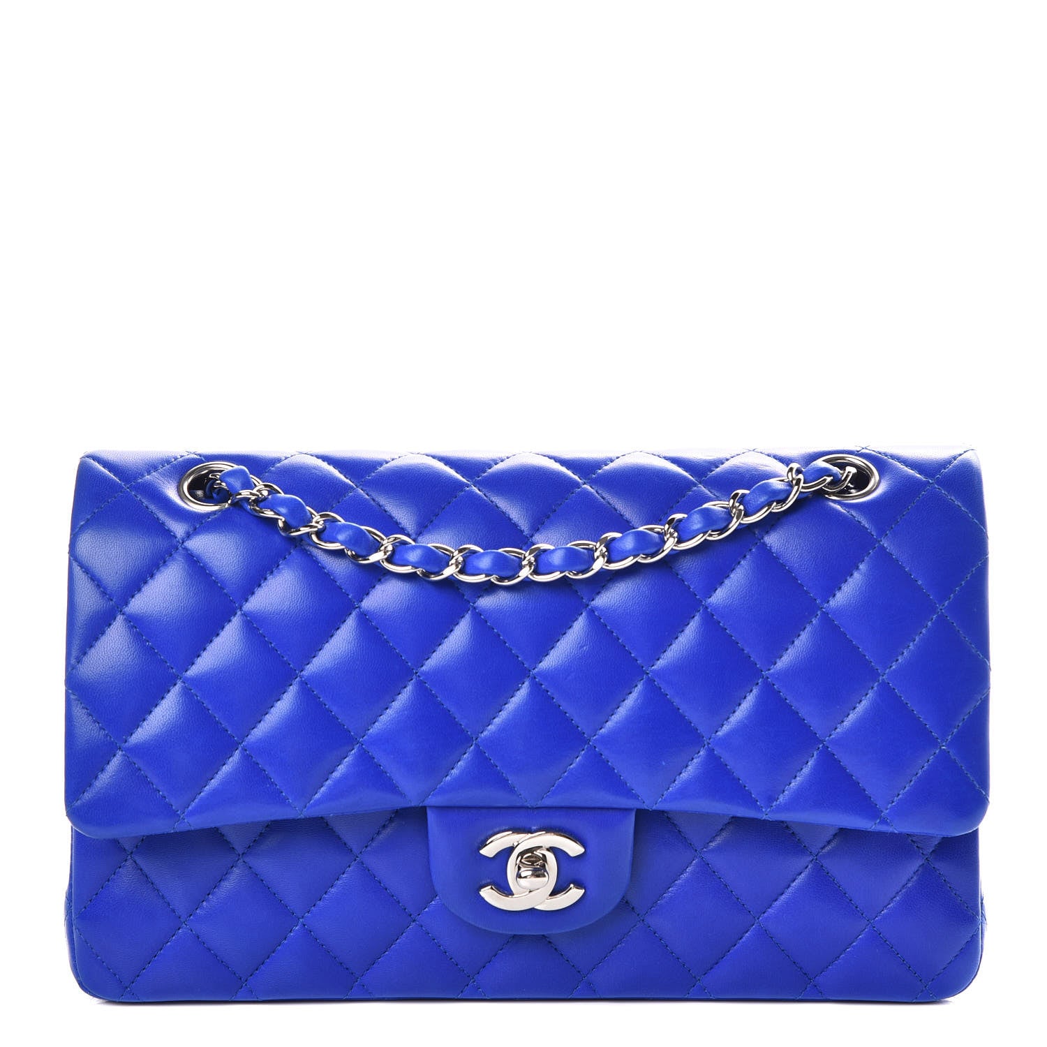 Chanel Lambskin Quilted Medium Double Flap Blue 1 of 10
