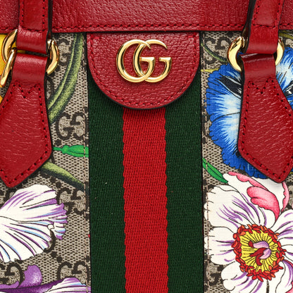 Gucci GG Supreme Monogram Flora Web Small Ophidia Tote Bag Red 7 of 10