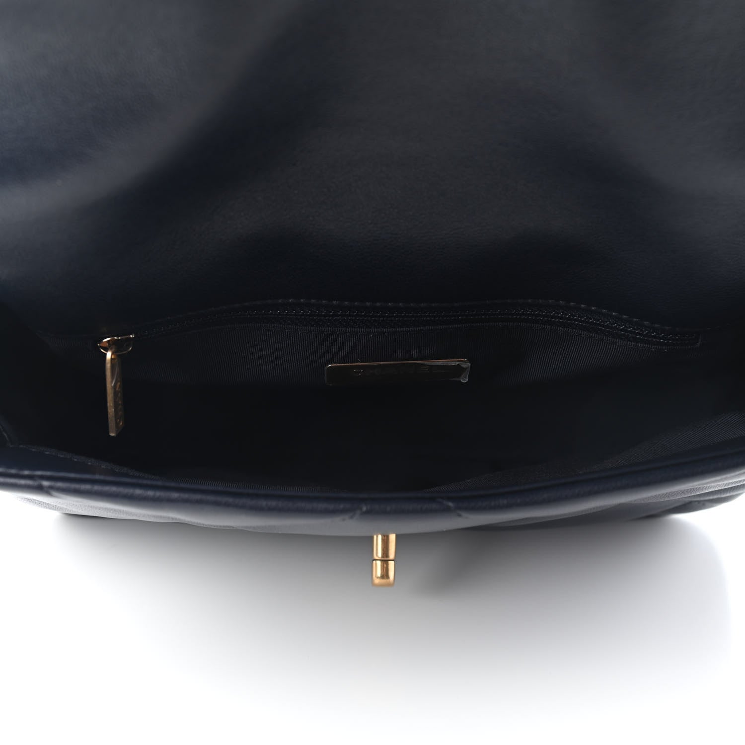 Chanel Lambskin Quilted Medium Chanel 19 Flap Navy Blue 5 of 9