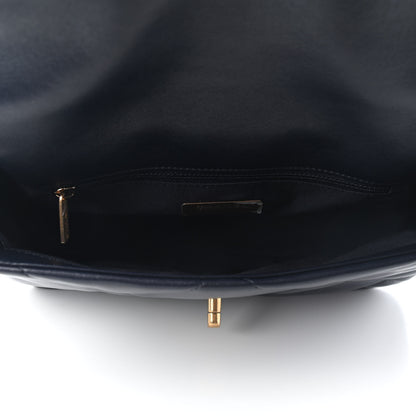 Chanel Lambskin Quilted Medium Chanel 19 Flap Navy Blue 5 of 9