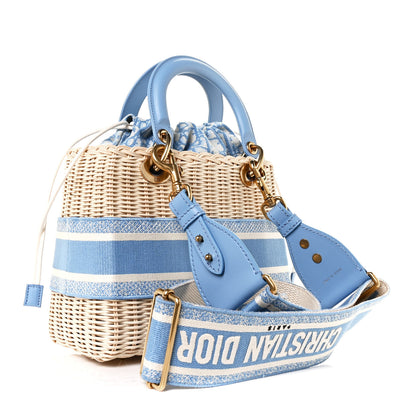 Christian Dior Wicker Oblique Medium Lady Dior Bag Cornflower Blue 3 of 8