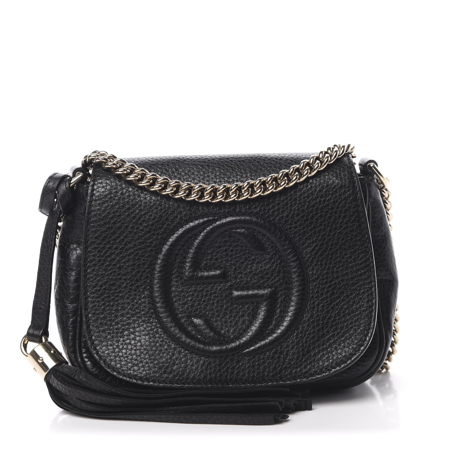 Gucci Pebbled Calfskin Small Soho Flap Crossbody Black 1 of 11