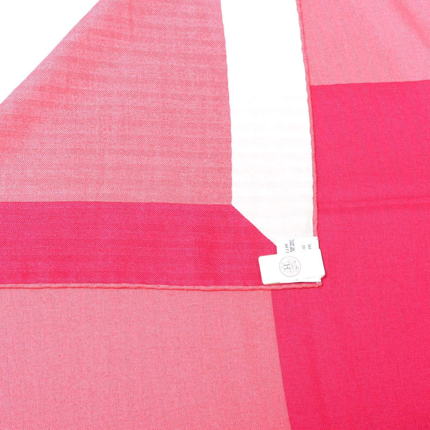 Cashmere Silk Encadre H Passant Giant Scarf 140 Rose Bonbon Fuchsia