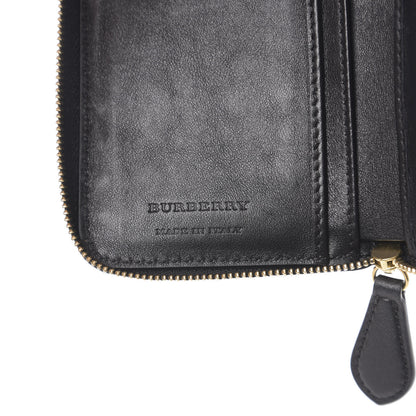 Burberry Calfskin Horseferry Check Medium Marston Zip Around Wallet Black 6 of 6
