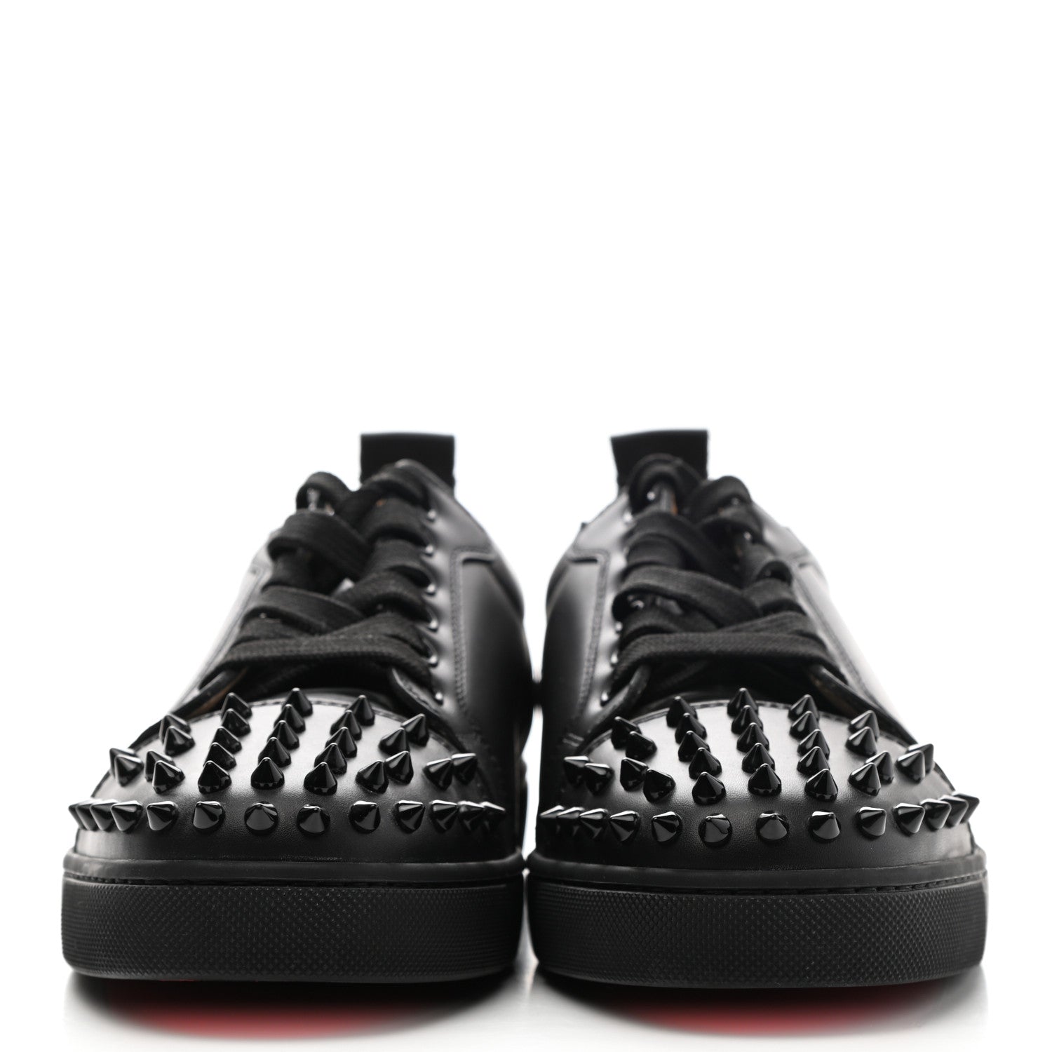 Christian Louboutin Calfskin Mens Louis Junior Spikes Flat Sneakers 38 Black 2 of 10