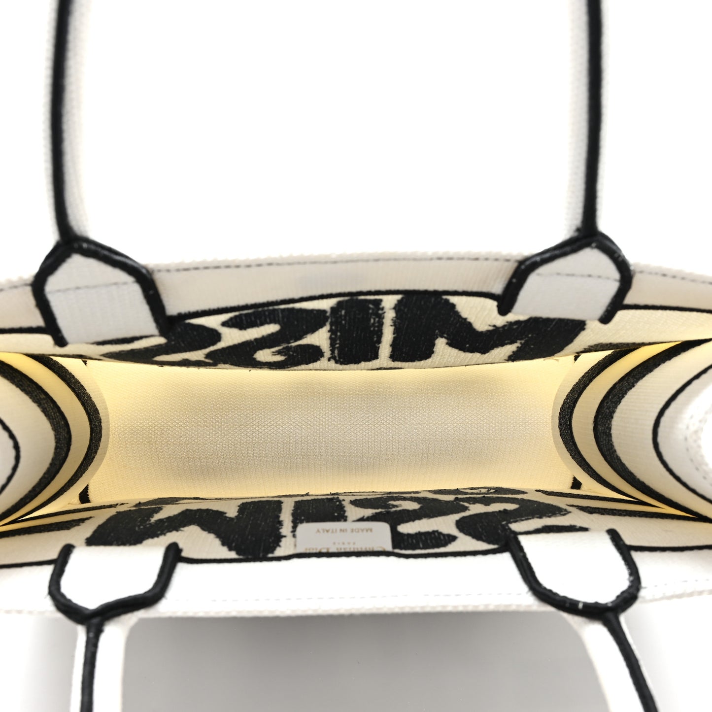 Canvas Embroidered Medium Miss Dior Graffiti Book Tote Navy White