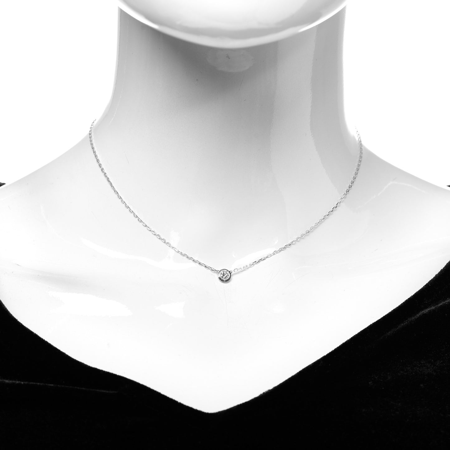 18K White Gold Diamond LM D'Amour Pendant Necklace