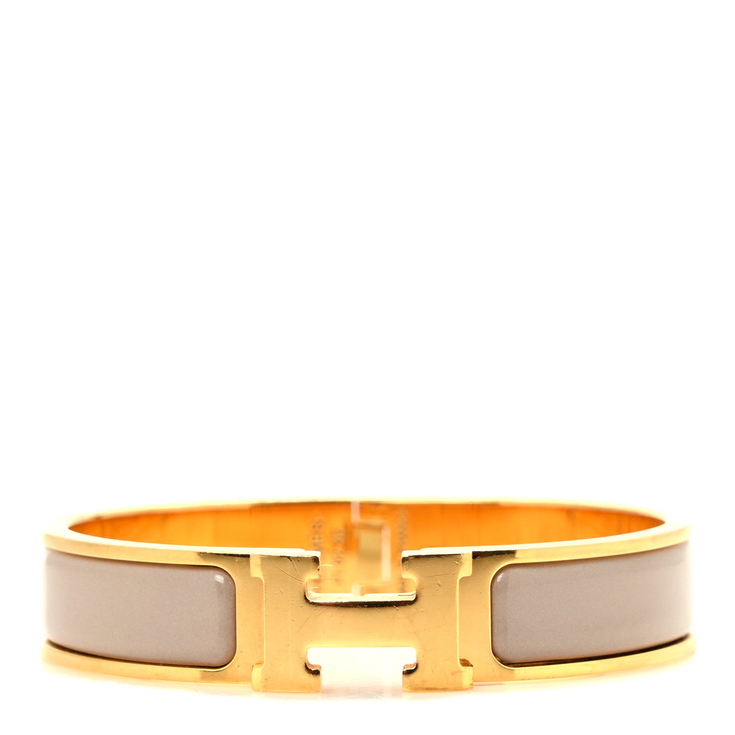 Hermes Enamel Narrow Clic Clac H Bracelet PM Marron Glace 1 of 5