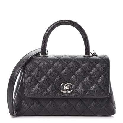 Chanel Caviar Lizard Quilted Mini Coco Handle Flap Black 1 of 9