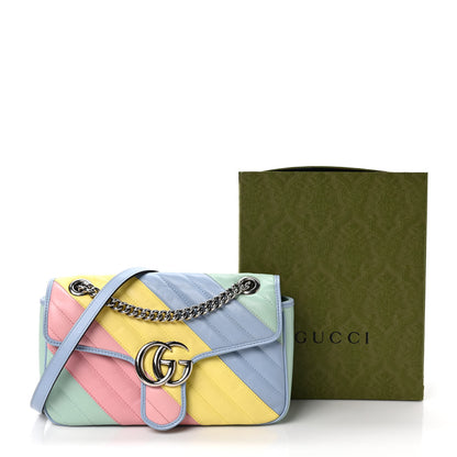 Gucci Calfskin Matelasse Diagonal Small GG Marmont Shoulder Bag Multicolor Pastel 10 of 10