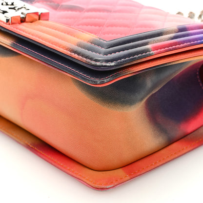 Chanel Printed Lambskin Quilted Medium Flower Power Boy Flap 9 of 9