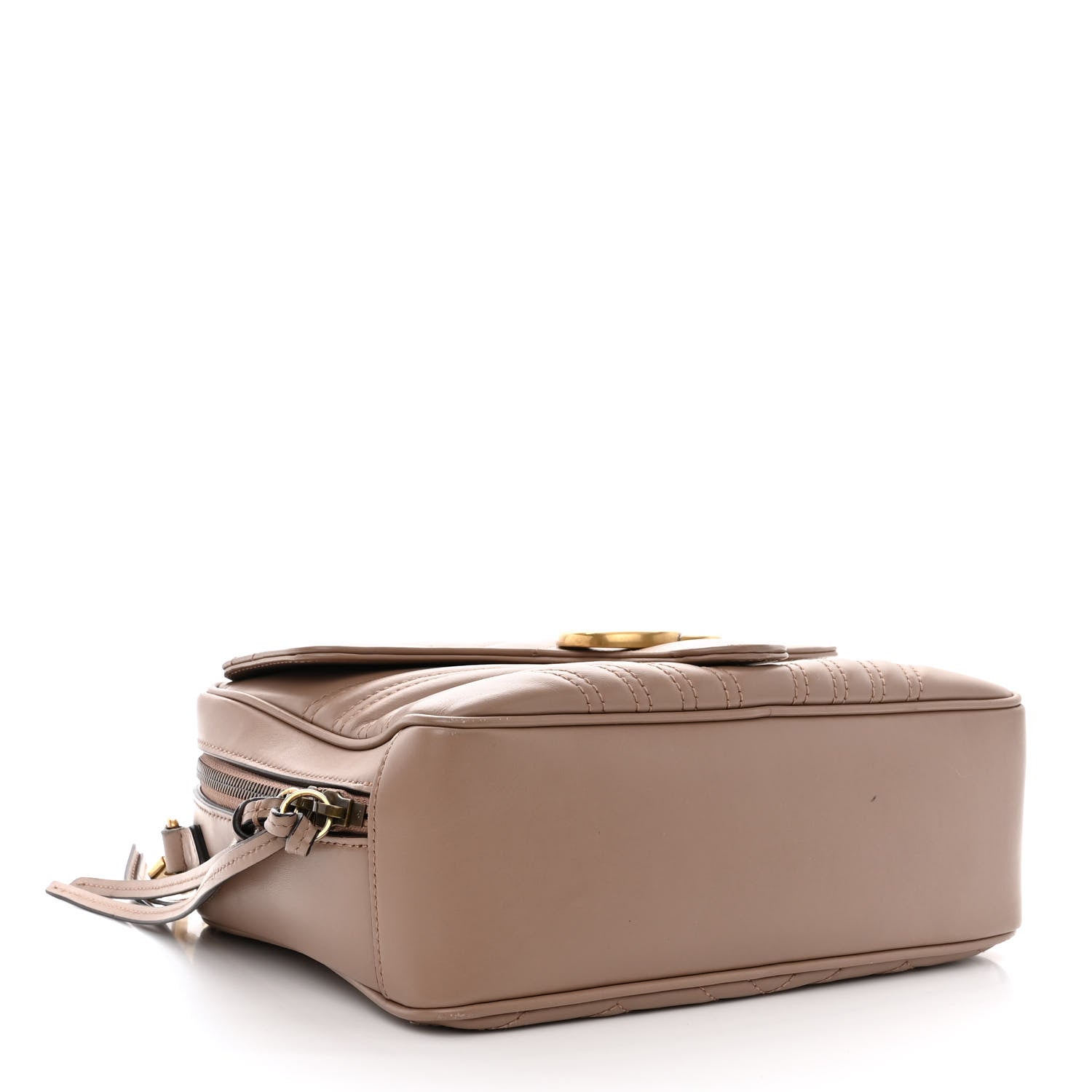 Gucci Calfskin Matelasse Sylvie Web Small GG Marmont Top Handle Shoulder Bag Porcelain Rose 4 of 11