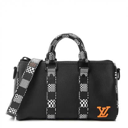 Louis Vuitton Calfskin Damier Distorted Keepall XS Black 1 of 10
