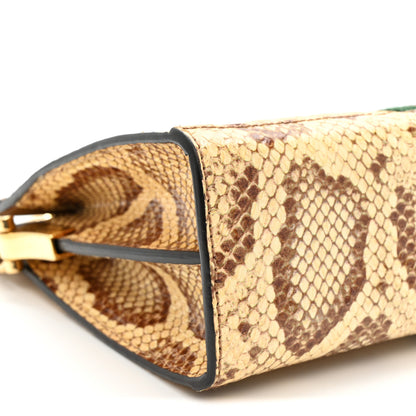 Gucci Raffia Elaphe GG Small Ophidia Chain Shoulder Bag Natural Cream Brown 9 of 10