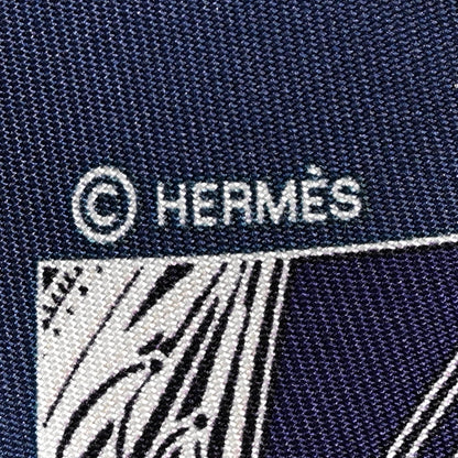 Hermes Silk Springs Springs Twilly Marine Creme Petrole 3 of 4