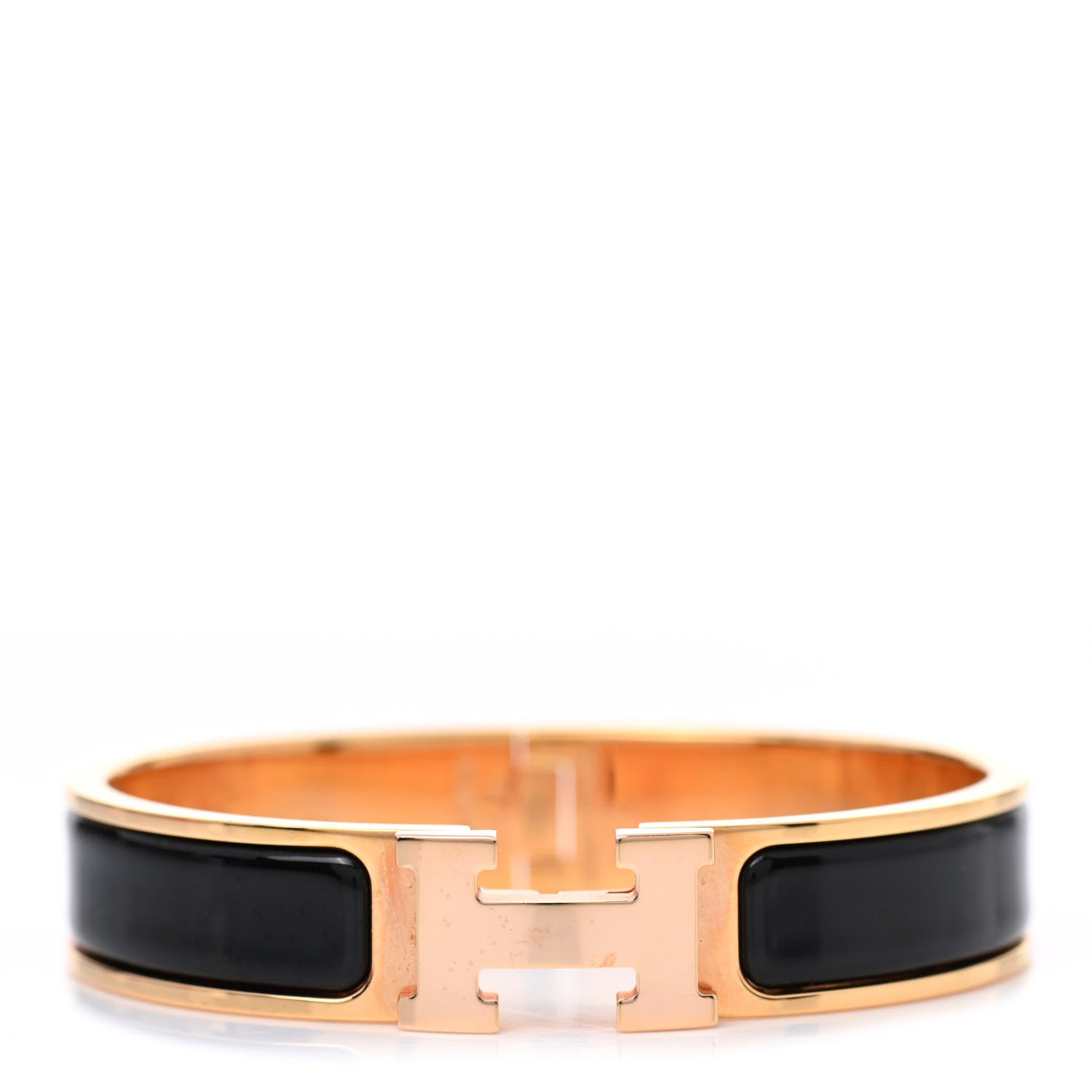 Hermes Enamel Narrow Clic Clac H Bracelet PM Black 1 of 6