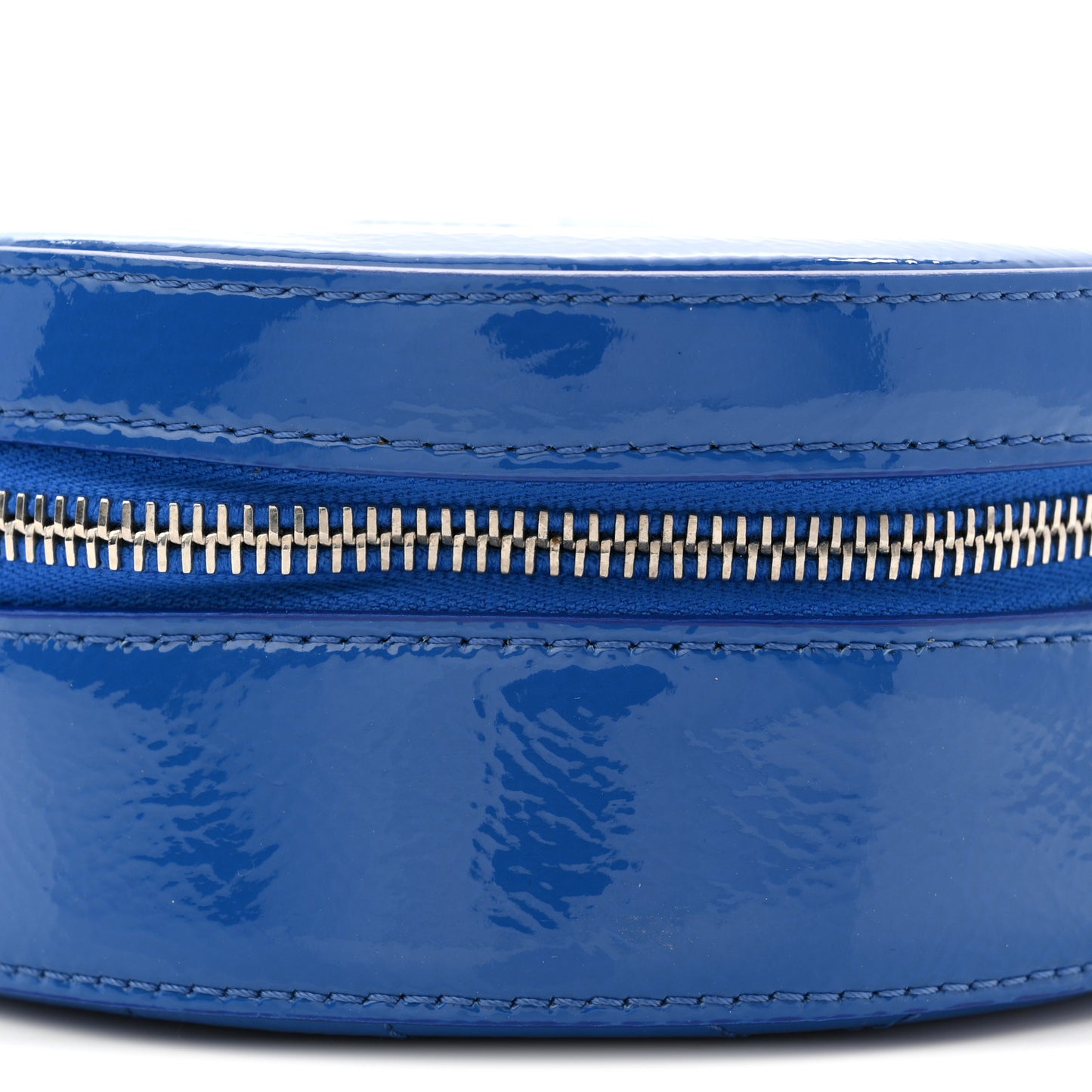 Patent Round As Earth Evening Bag Blue