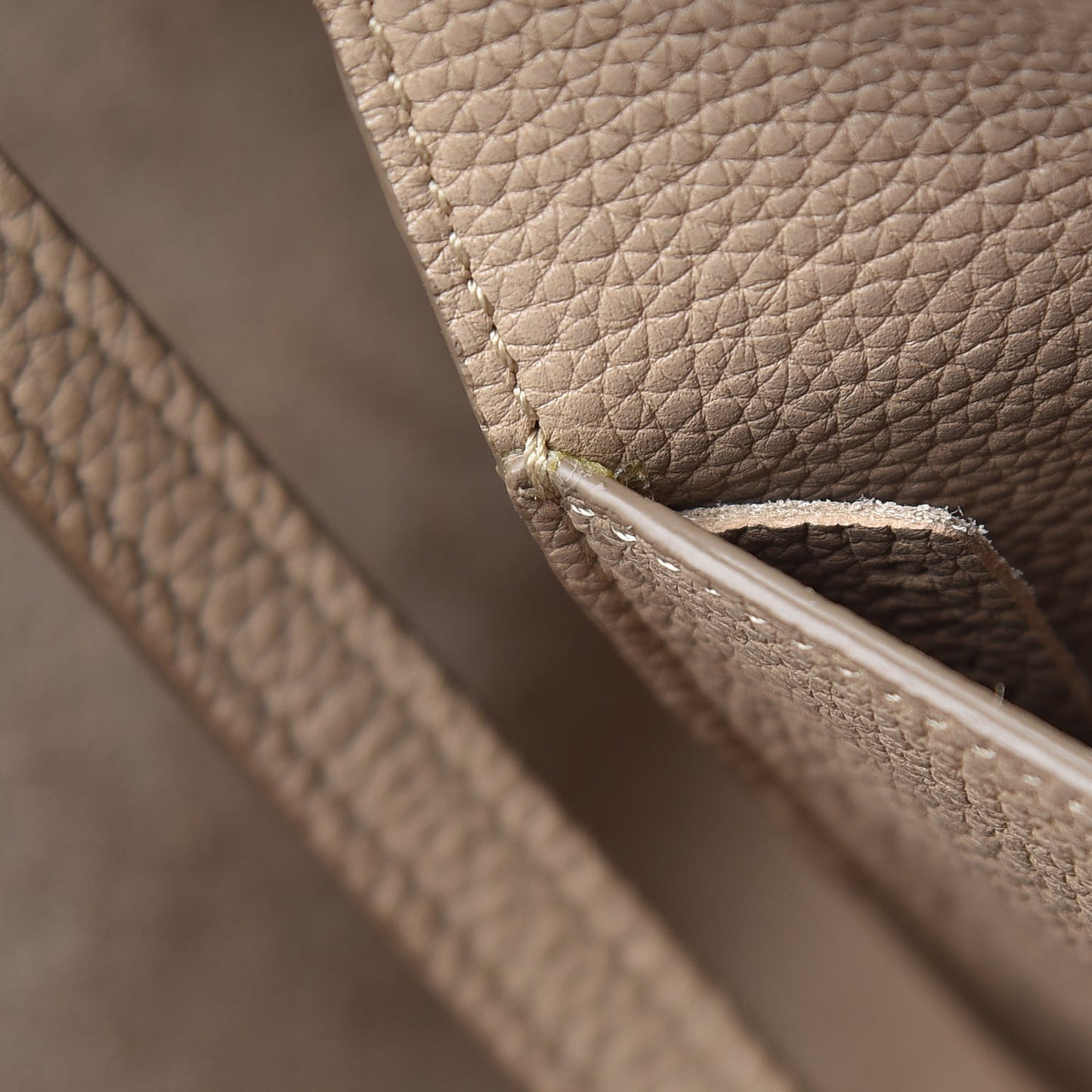 Baby Grained Calfskin Small Tri-Fold Bag Light Taupe