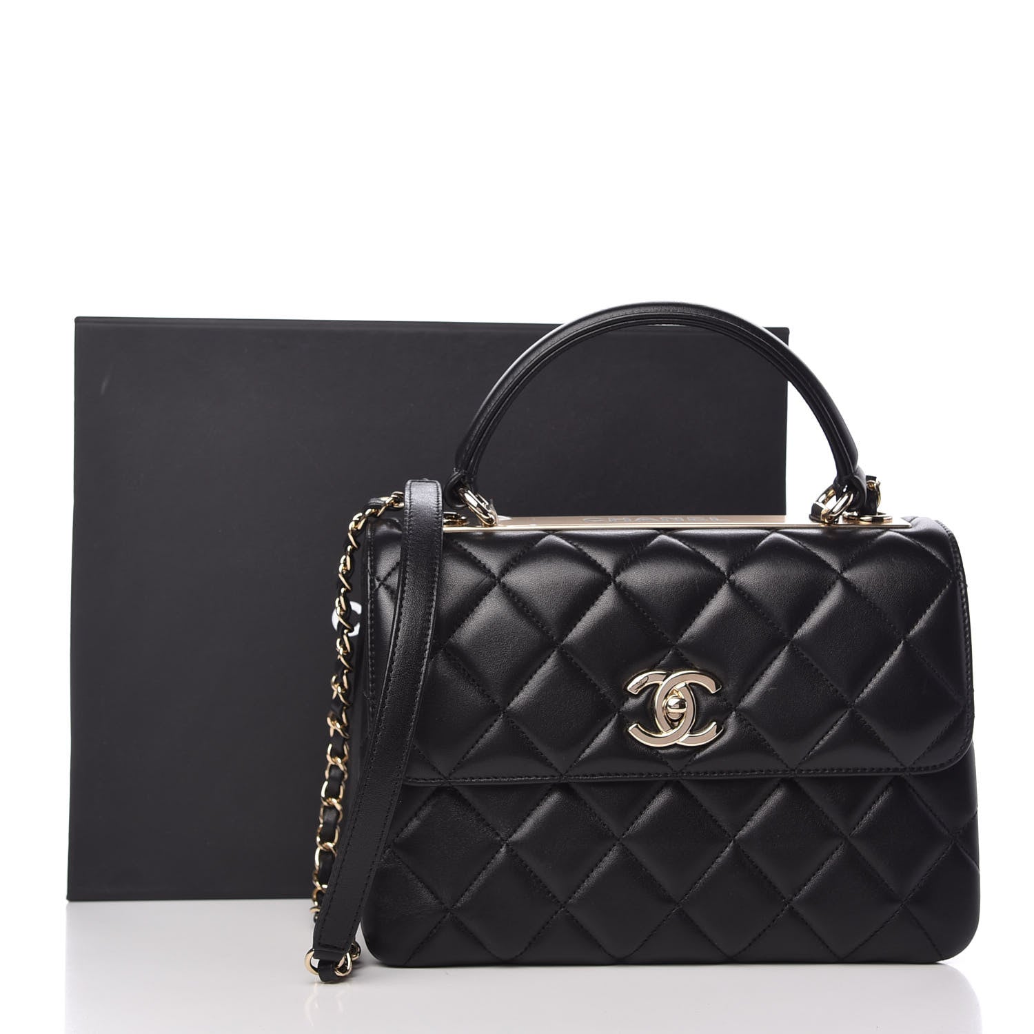 Chanel Lambskin Quilted Small Trendy CC Dual Handle Flap Bag Black 12 of 12