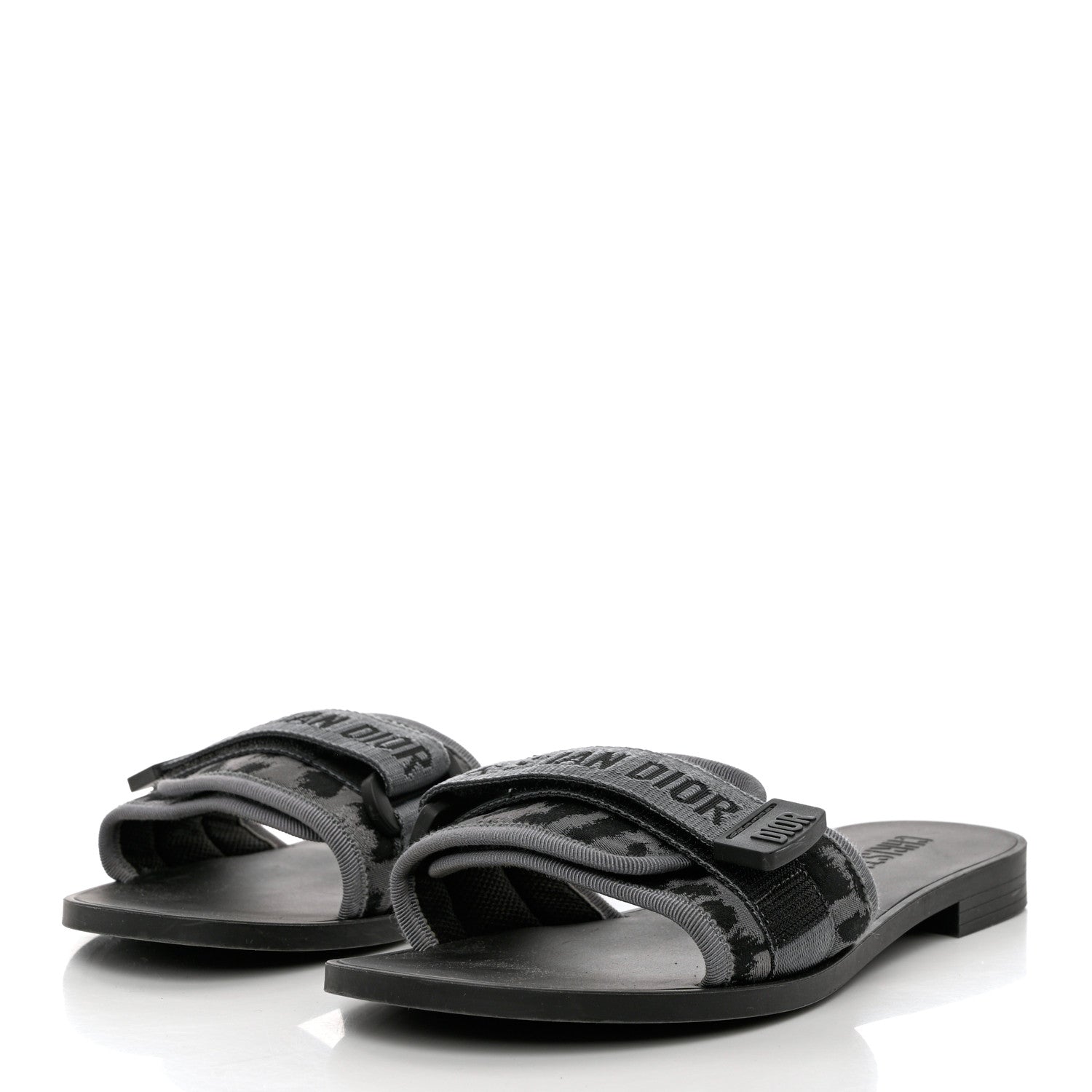 Christian Dior Technical Stretch Fabric Leopard Dio(r)evolution Slide Sandals 38 Grey 3 of 9