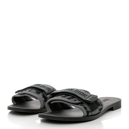 Christian Dior Technical Stretch Fabric Leopard Dio(r)evolution Slide Sandals 38 Grey 3 of 9