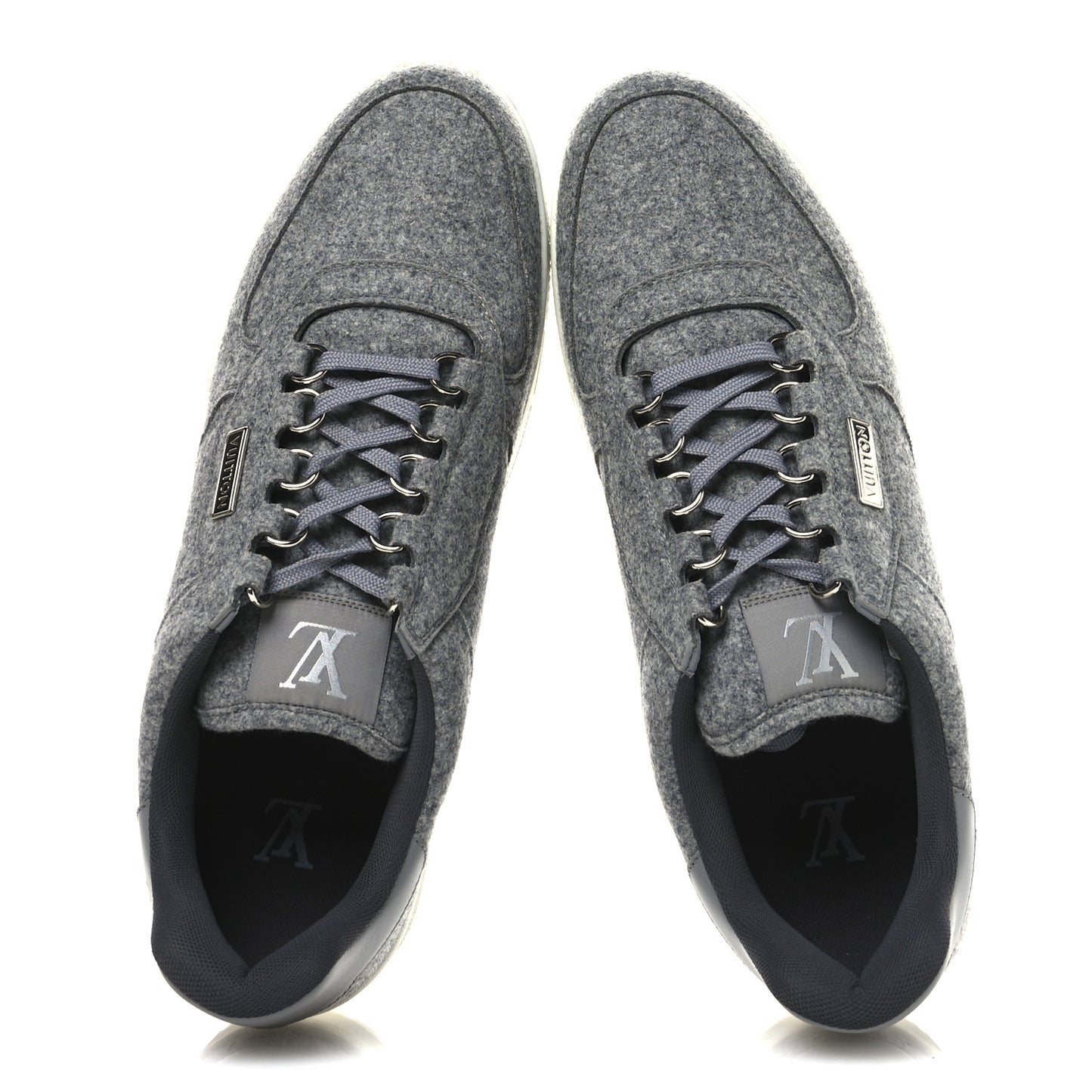 Wool Mens LV Trainer Sneakers 10 Grey