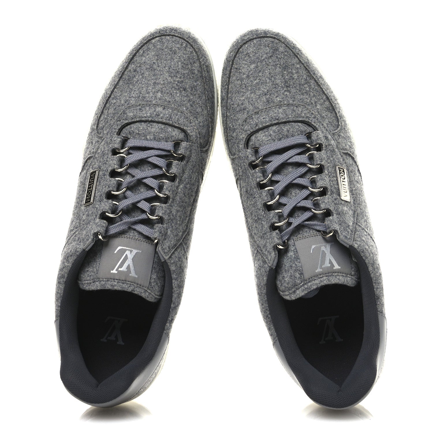 Louis Vuitton Wool Mens LV Trainer Sneakers 10 Grey 2 of 9