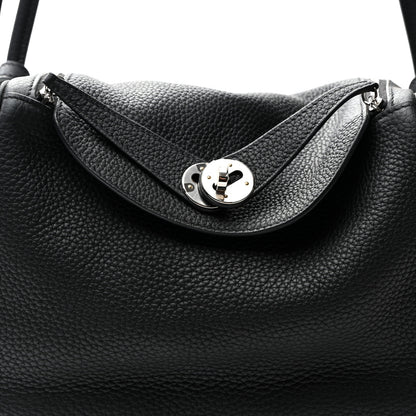 Hermes Taurillon Clemence Lindy 26 Black 8 of 10