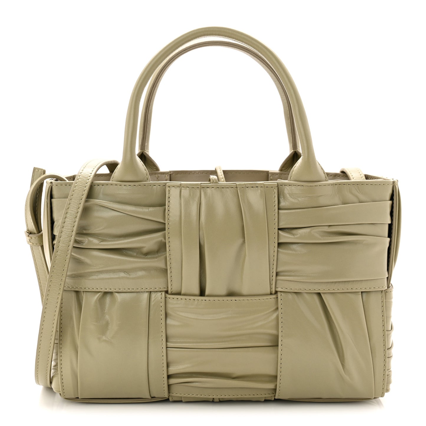 Foulard Intrecciato Pleated Arco Tote Travertine
