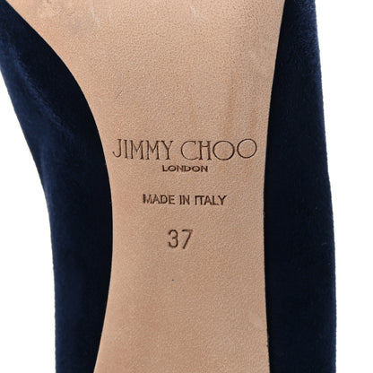 Jimmy Choo Suede Pumps 37 Navy 6 of 8