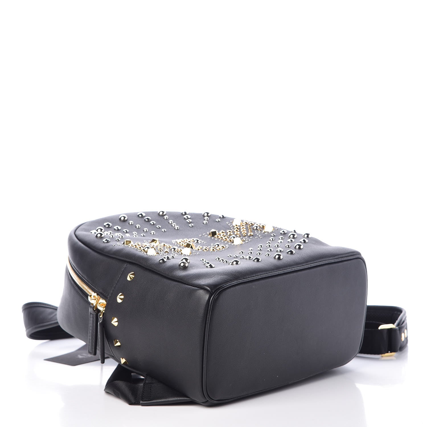 MCM Smooth Calfskin Radial Studded Small Stark Backpack Black 4 of 8