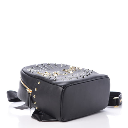 MCM Smooth Calfskin Radial Studded Small Stark Backpack Black 4 of 8