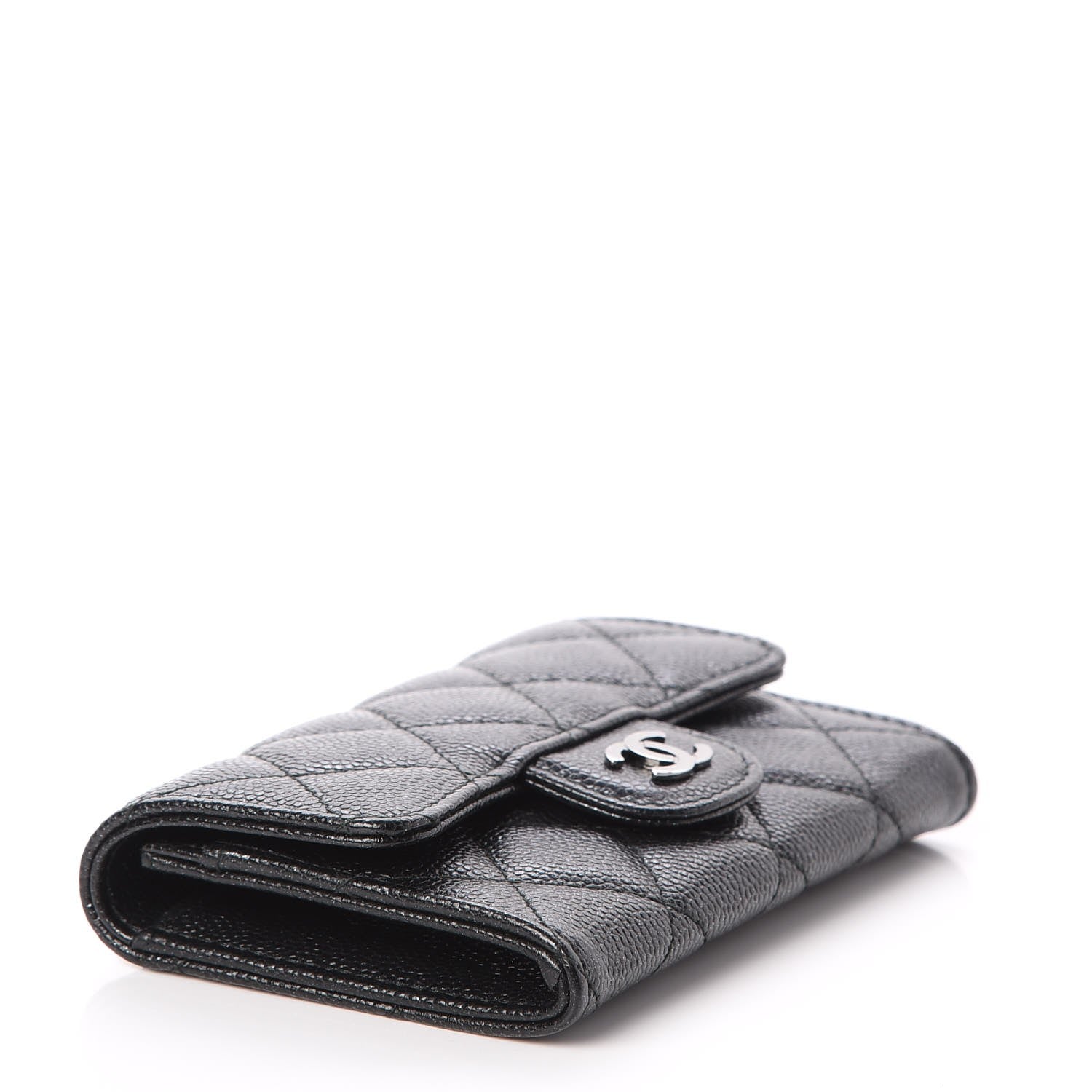 Chanel Iridescent Caviar Flap Quilted Card Holder Black 4 of 9