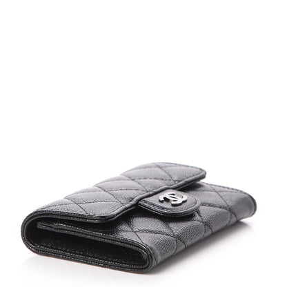 Chanel Iridescent Caviar Flap Quilted Card Holder Black 4 of 9