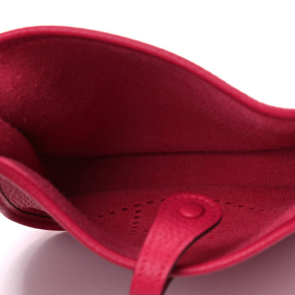 Hermes Taurillon Clemence Flipperball Sangle Evelyne TPM Framboise 5 of 5