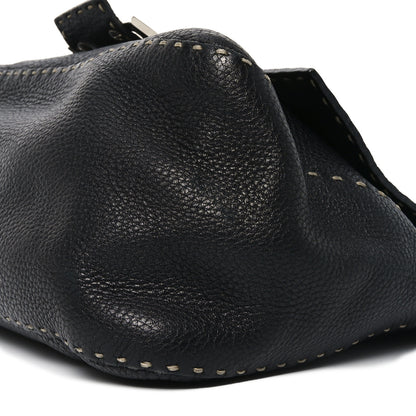 Fendi Calfskin Romano Selleria Forever Mama Baguette Black 9 of 10