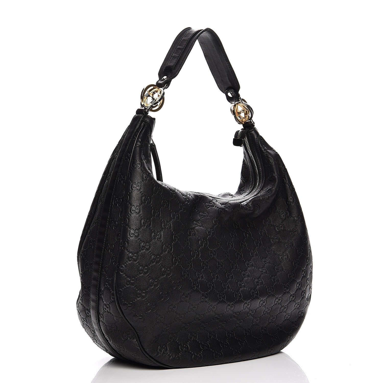 Gucci Guccissima Large GG Twins Hobo Black 3 of 12