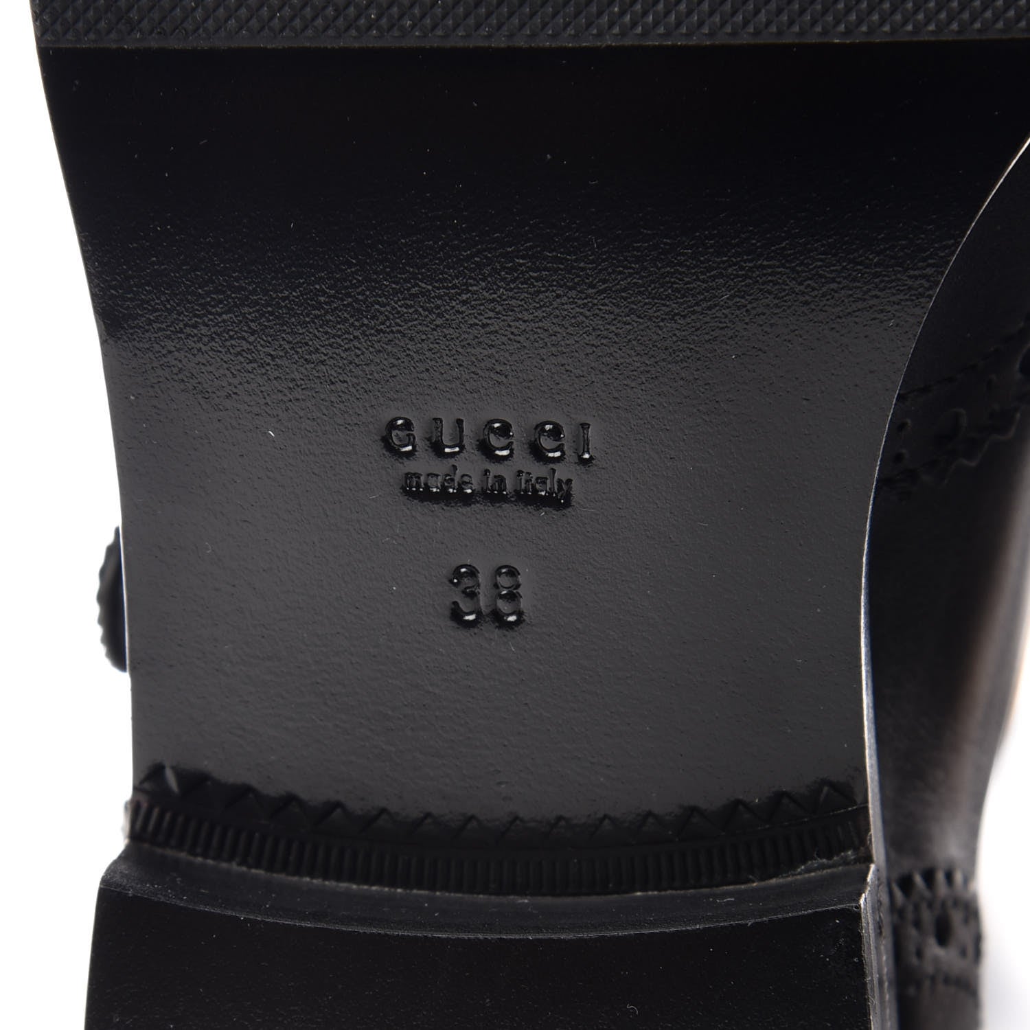 Gucci Calfskin Queercore Brogue Knee High Boots 38 Black 6 of 10