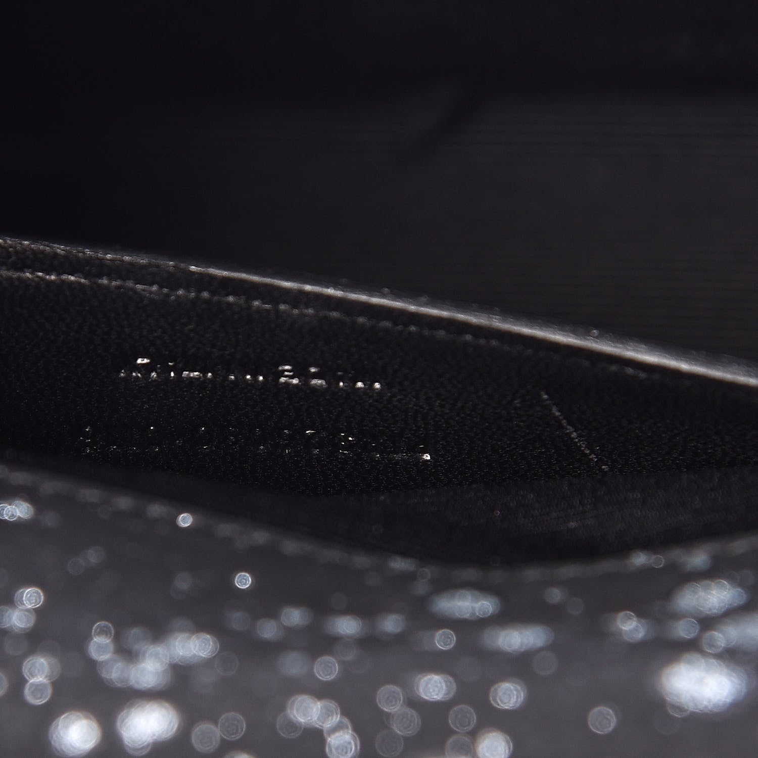 Saint Laurent Suede Glitter Classic Monogram Cassandre Tassel Clutch Black 7 of 10