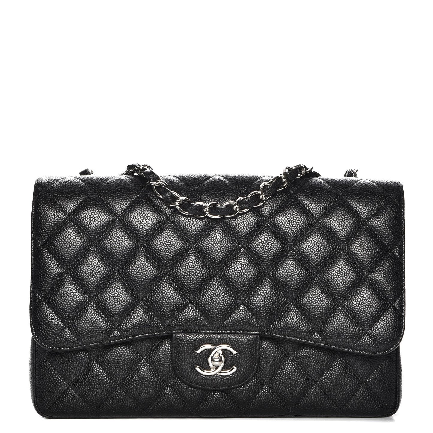 Caviar Quilted Jumbo Single Flap Black