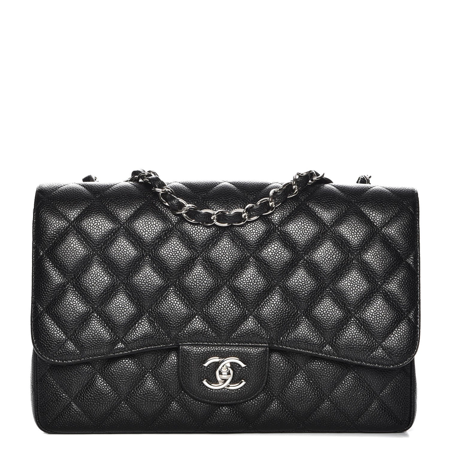 Chanel Caviar Quilted Jumbo Single Flap Black 1 of 8
