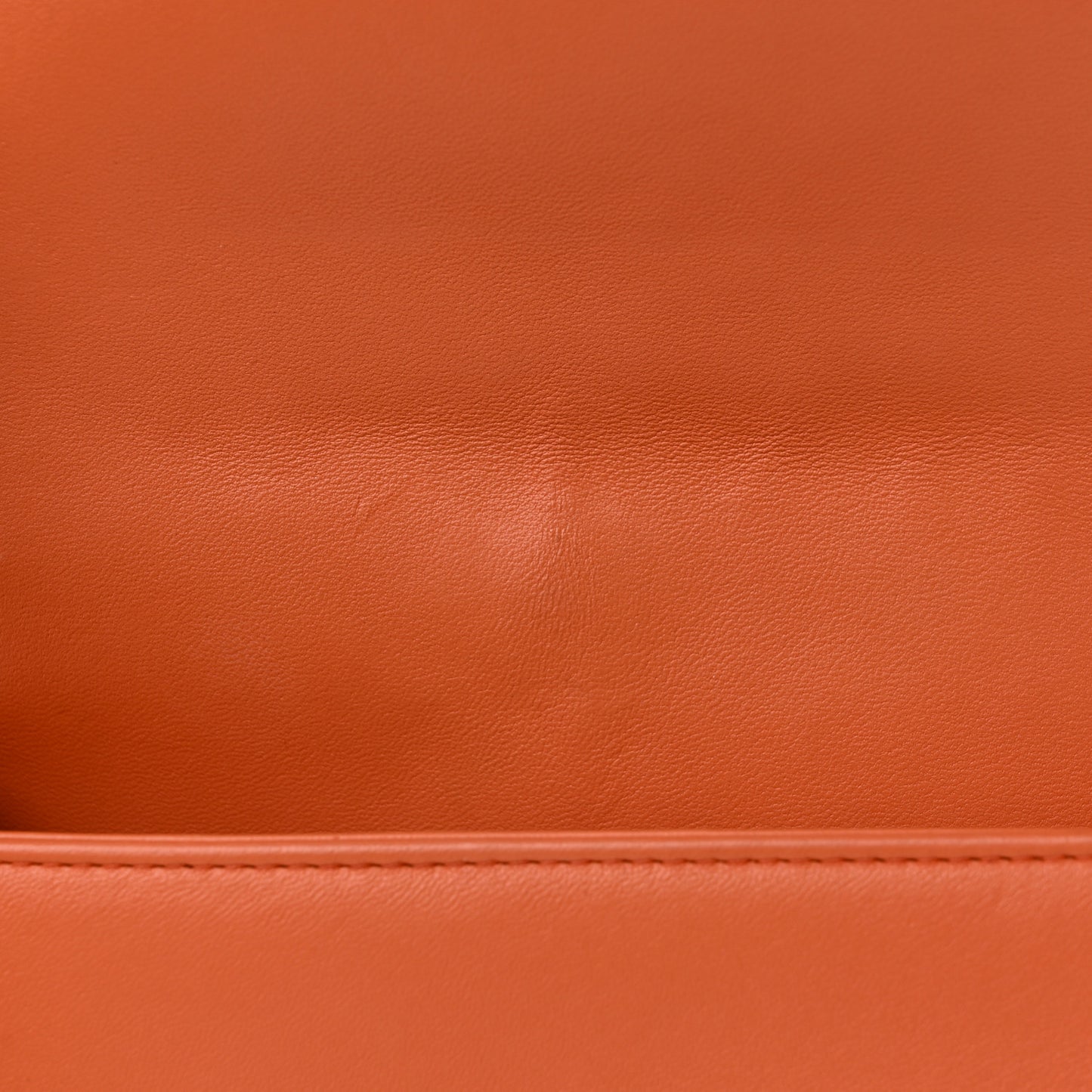 Lambskin Quilted Small Boy Flap Orange