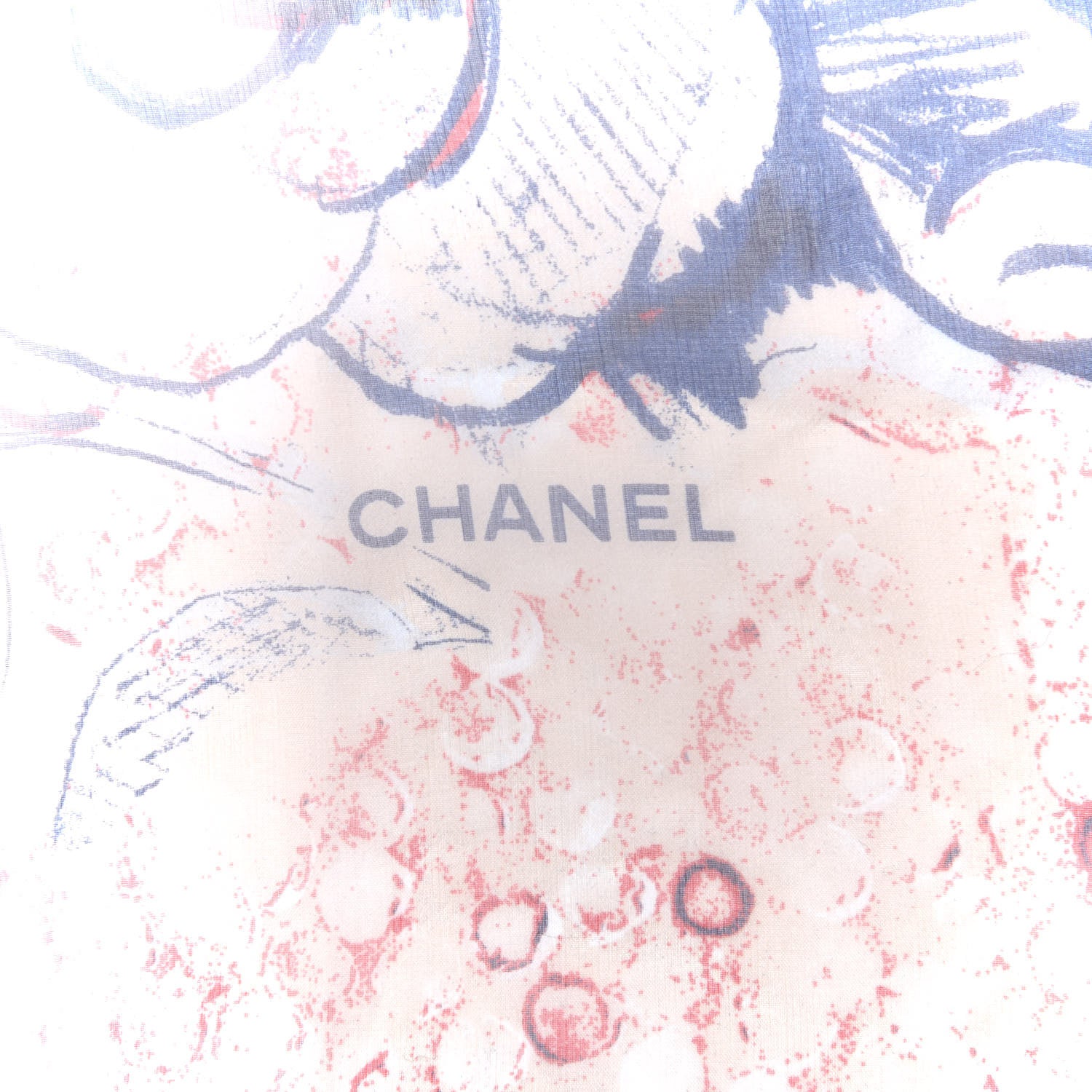 Chanel Silk CC Logo Camellia Scarf Pink 3 of 4