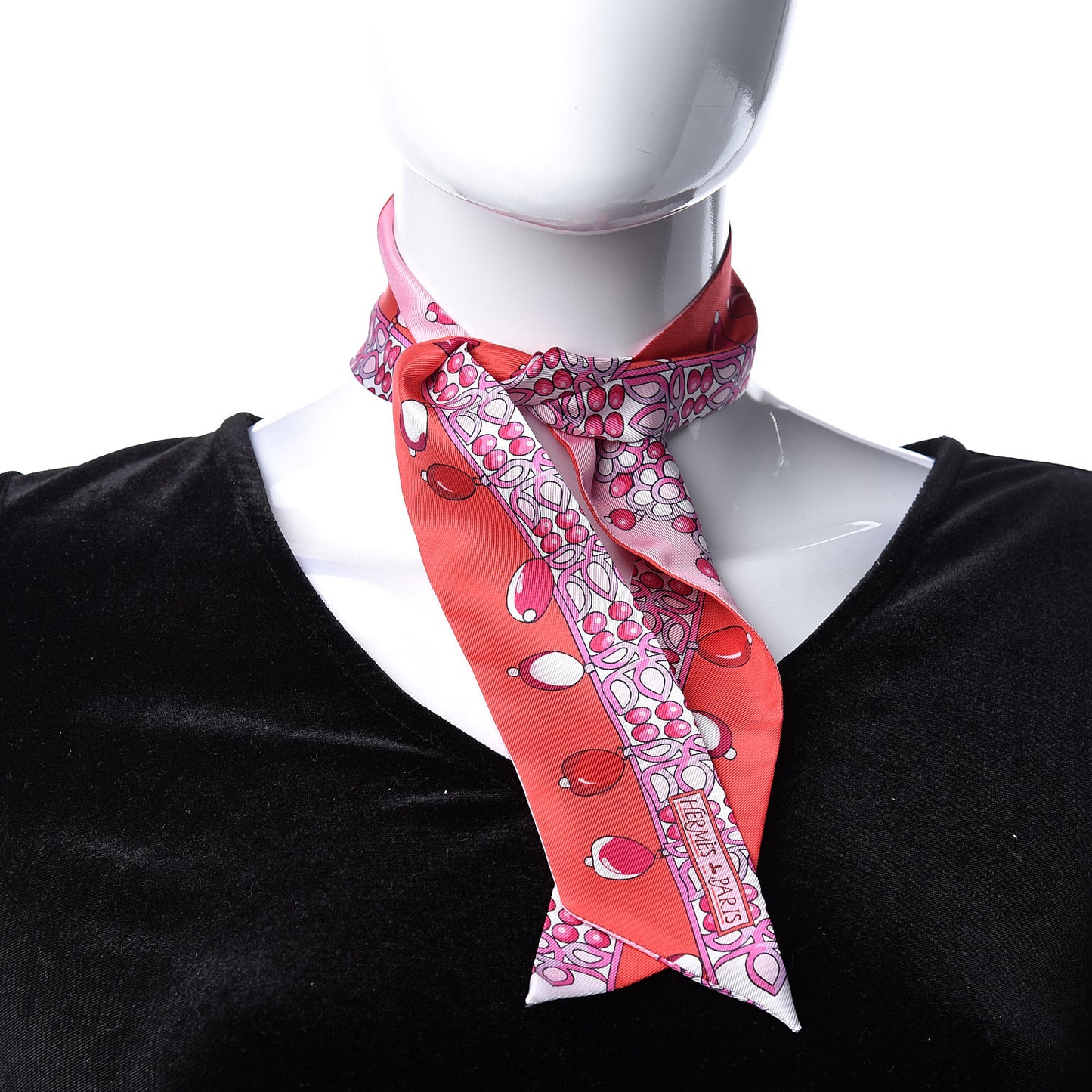 Silk Parures Des Maharajas Twilly Rouge Grenadine Rose Mauve