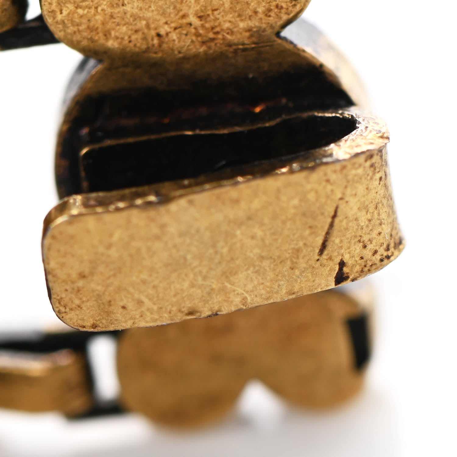 Gucci Metal Crystal Lion Head Bracelet S Aged Gold 7 of 8