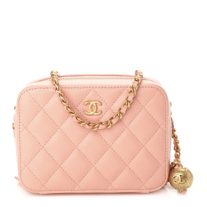 Chanel Lambskin Quilted CC Pearl Crush Camera Case Light Orange 1 of 9